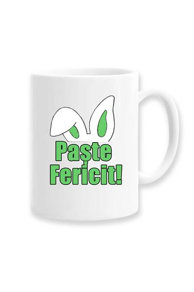 OEM Cana albă personalizată „Paște Fericit”, INOVATIX. 330 ml
