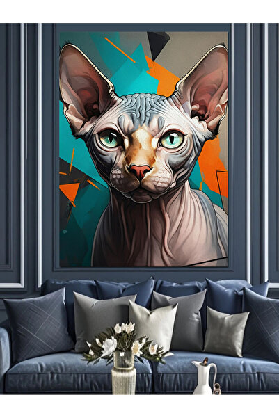 ekart Sphinx Cat Drawing Decorative Canvas - Mdf Wooden Painting