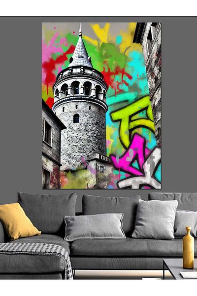 Tablomega Pânză decorativă Graffiti Galata - Lemn MDF