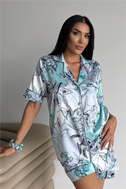 COCCOLARSI Colori Del Mondo Saten Kısa Pijama Takımı CDM2136
