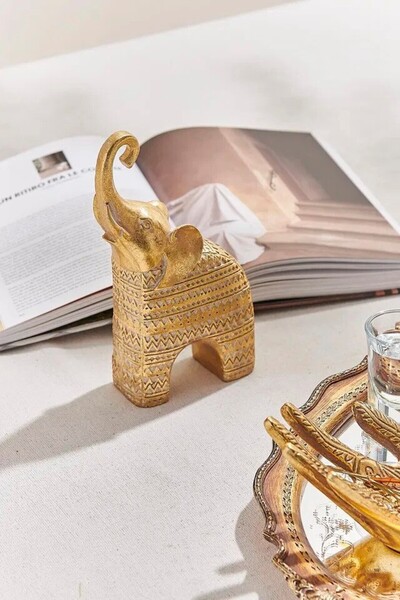 Paşabahçe Hint Fili Dekoratif Obje Gold 18x5 Cm