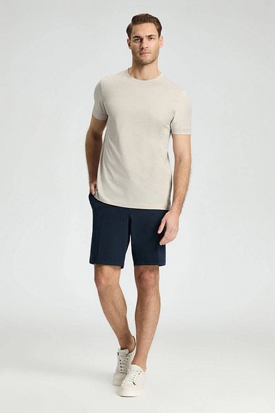 Hemington Printed Mercerized Cotton Light Beige Crew Neck T-Shirt
