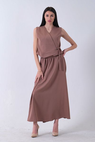 Feminist Side Buckle Vest Skirt 2Pcs Mink 31040644