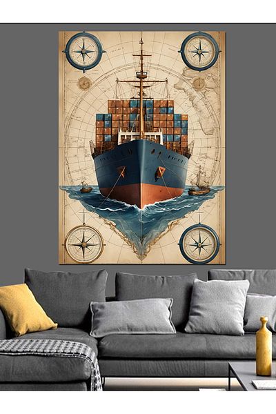 Tablomega Sea Trade Ship Decorative Canvas - Mdf Wooden Painting