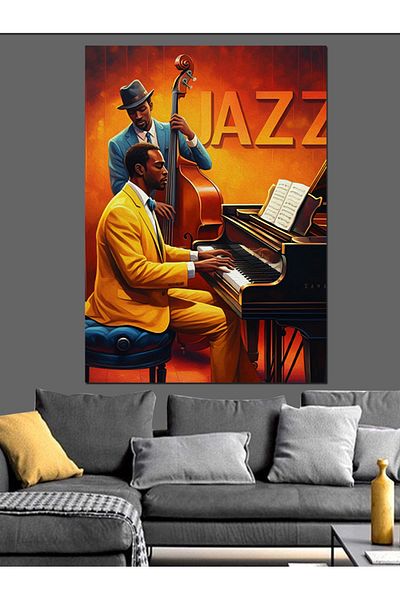 Tablomega Pânză decorativă Jazz Night Melody - Lemn MDF