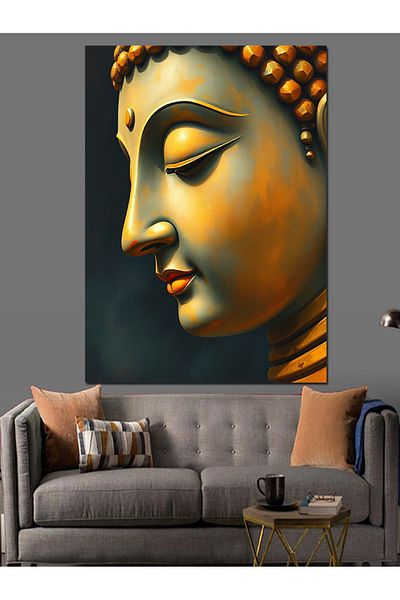 Tablomega Meditative Buddha Profile Decorative Canvas - Mdf Wooden Painting
