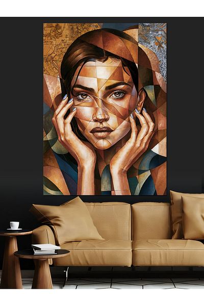 Tablomega Abstract Portrait and Depth Decorative Canvas - Mdf Wooden Painting