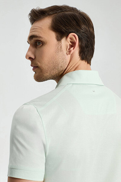 Hemington Mercerized Cotton Light Green Polo Neck T-Shirt