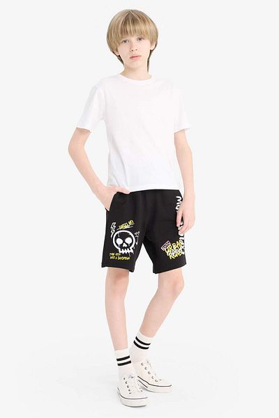 DeFacto Boy's Elastic Waist Printed Shorts F0517A825Sm