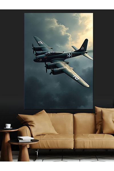 Tablomega Airplanes in the Sky Decorative Canvas - Mdf Wooden Painting
