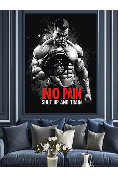Tablomega Poster Motiv Sportiv Musculos Pânză Decorativă - Lemn MDF