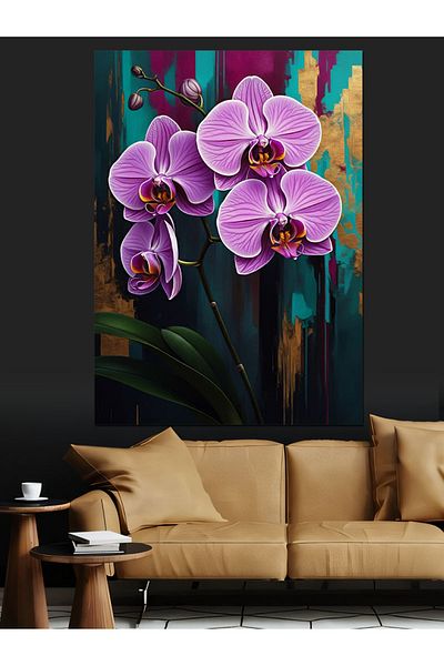 Tablomega Pânză decorativă Purple Orchid Posture - Lemn MDF