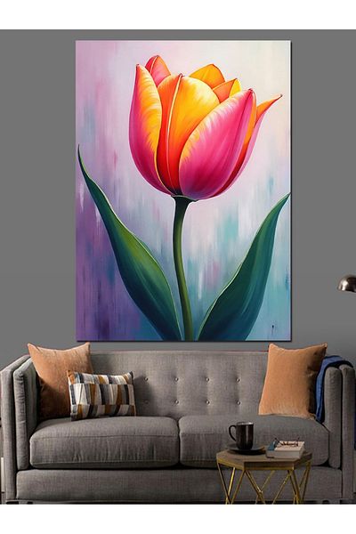 Tablomega Spring of Pink Lily Decorative Canvas - Mdf Wooden Painting