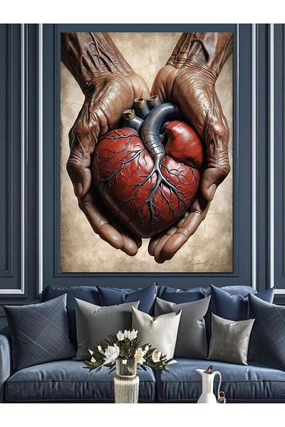 Tablomega Loving Hands Decorative Canvas - Mdf Wooden Painting
