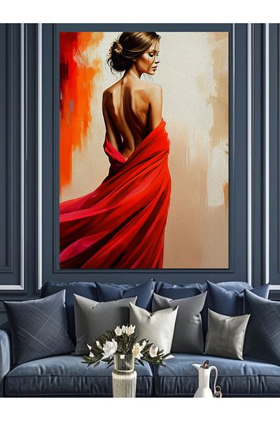 Tablomega Dance of the Red Dress Decorative Canvas - Mdf Wooden Painting