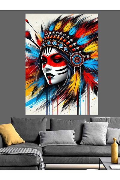 Tablomega Pânză decorativă Spiritualitatea femeii indiene - Lemn MDF