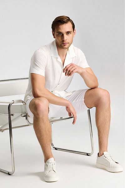 Hemington Cotton Blend White Chino Shorts