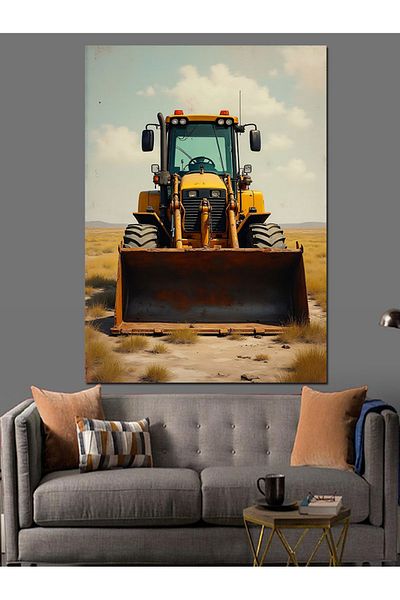 Tablomega Digger in the Sand Bucket Decorative Canvas - Mdf Wooden Painting