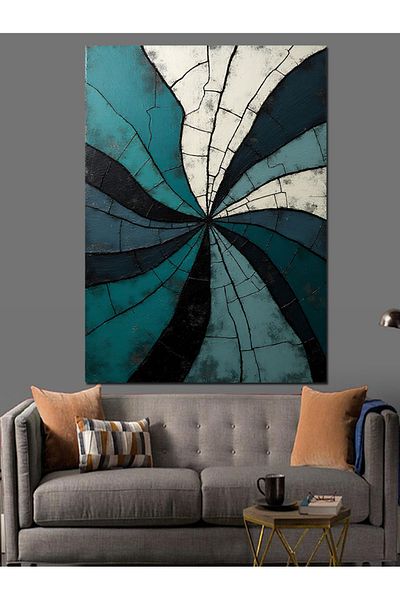 Tablomega The Cycle of Color Waves Decorative Canvas - Mdf Wooden Painting