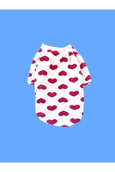 Luli Pet Heart Patterned Dog T-Shirt