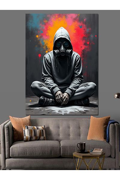 Tablomega The Silence of the Mask Decorative Canvas - Mdf Wooden Painting