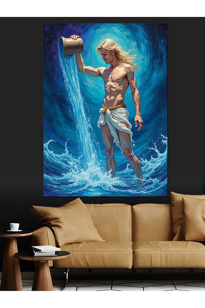 Tablomega Aquarius Decorative Canvas - Mdf Wooden Painting