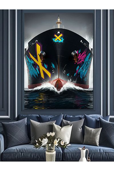 Tablomega The Magnificence of the Floating Giant Ship Decorative Canvas - Mdf Wooden Painting