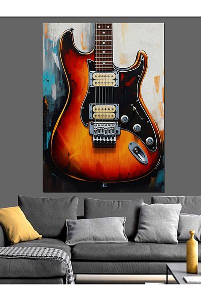 Tablomega Melody of Historical Guitar Decorative Canvas - Mdf Wooden Painting