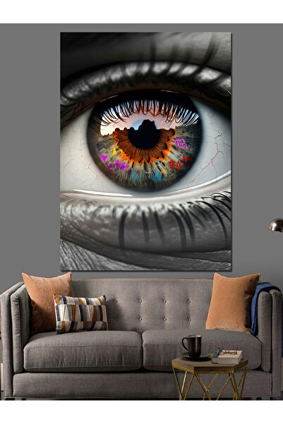 ekart Colorful Eye Detail Decorative Canvas - Mdf Wooden Painting