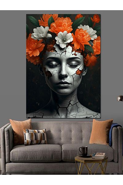 Tablomega Pânză decorativă pentru față artistică cu flori - Lemn MDF