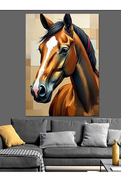 Tablomega Horse's Natural Beauty Decorative Canvas - Mdf Wooden Painting