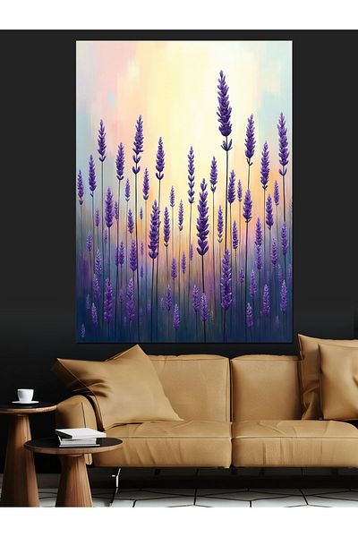 Tablomega Purple Lavender Field Decorative Canvas - Mdf Wooden Painting