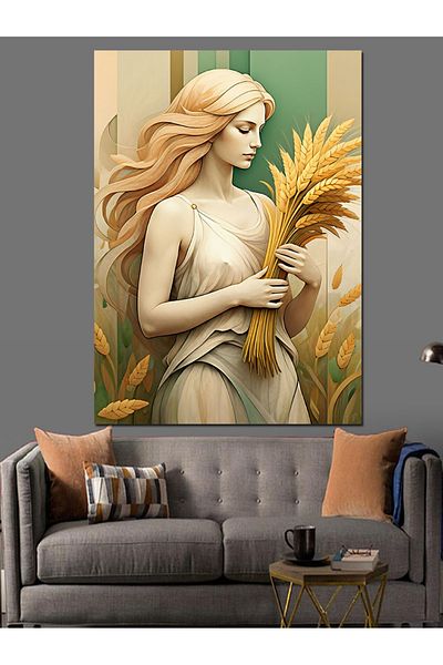 Tablomega Virgo Decorative Canvas - Mdf Wooden Painting