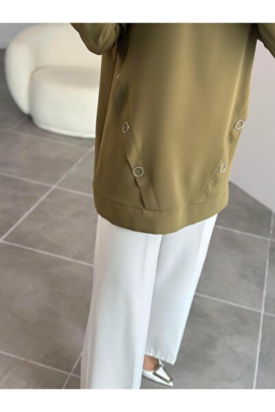 Armine Trend Halkalı Tunik 25YT415 Yağ Yeşili