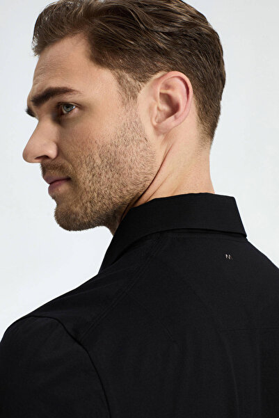 Hemington Mercerized Cotton Black Polo Neck T-Shirt