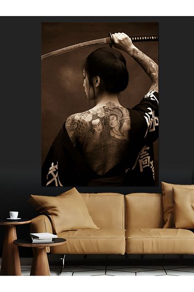 Tablomega Samurai's Silent Power Decorative Canvas - Mdf Wooden Painting