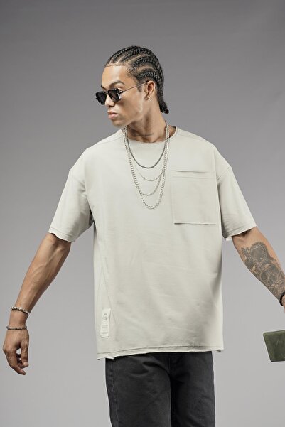 king brich Μπλουζάκι με μονό τσεπάκι Dirty Collar Oversize Fit