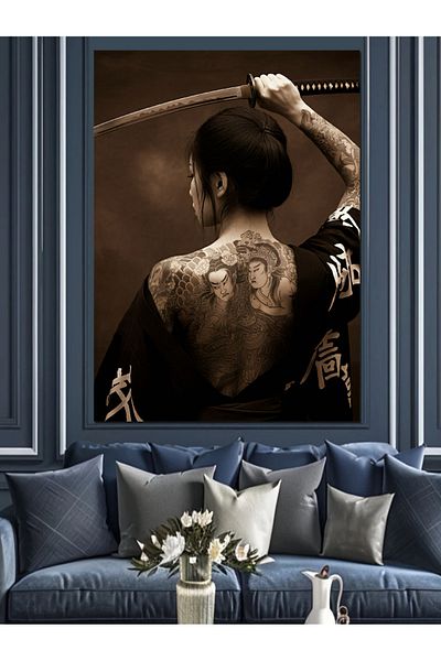 Tablomega Samurai's Silent Power Decorative Canvas - Mdf Wooden Painting