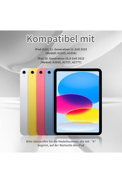 AWH iPad 10th Gen 10.9" Case, PU Leather, Clear PC Back, Auto Wake/Sleep, Light Grey, Slim Fit