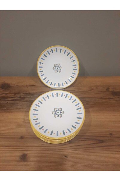 Keramika KERAMİKA 20 CM PASTA TABAĞI 6 ADET PARLAK DİJİTAL BASKI