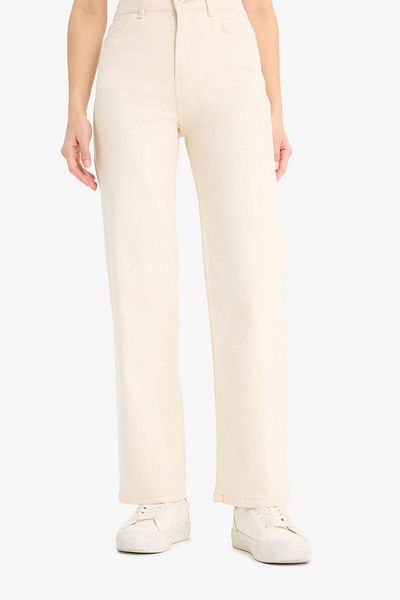DeFacto Comfort Straight High Waist Ankle Length Jean Pants F0064Ax25Sm