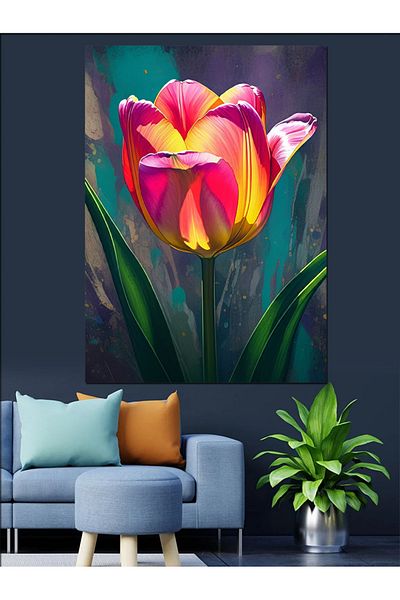 Tablomega Διακοσμητικός καμβάς Pink Tulip - Ξύλινος Τραπέζι MDF