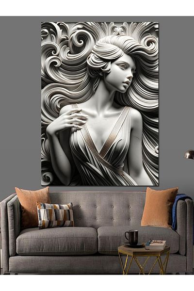 Tablomega Elegance from Marble Decorative Canvas - Mdf Wooden Table