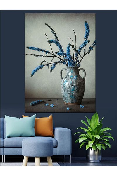 Tablomega Dried Flower and Vase Decorative Canvas - Mdf Wooden Painting