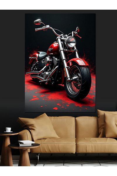 Tablomega Red Motorcycle Passion Decorative Canvas - Mdf Wood Art Print