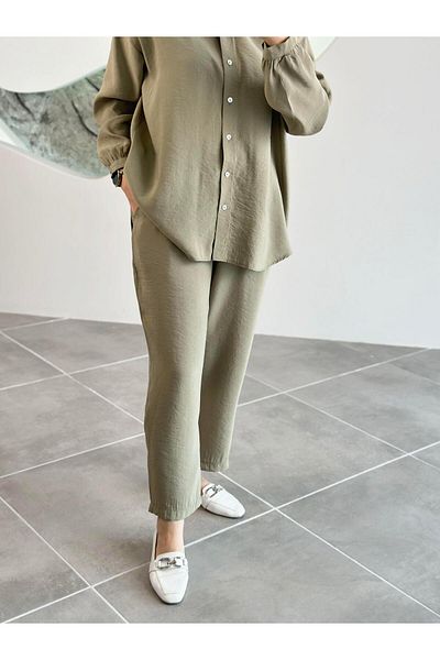Armine Trend Shirt Suit 24Yt690 Mildew Green