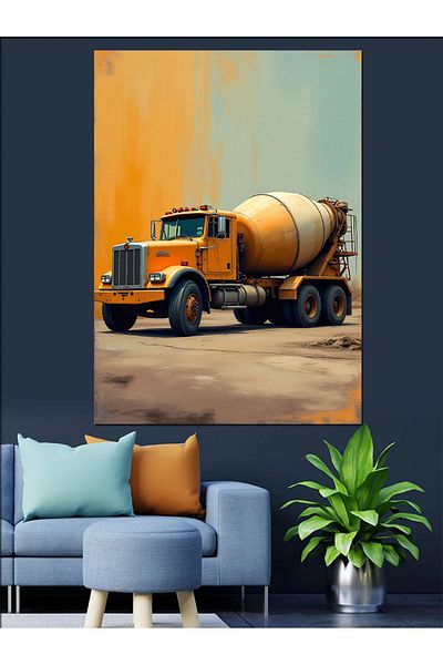 Tablomega Camion de beton și pânză decorativă de lucru - MDF Lemn