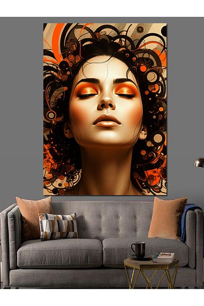 Tablomega Portrait of a Mysterious Woman Decorative Canvas - Mdf Wooden Painting