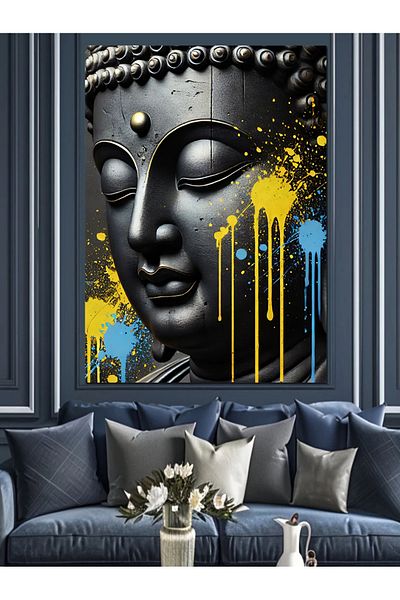 Tablomega Pânză decorativă Silence of Golden Buddha - Lemn MDF