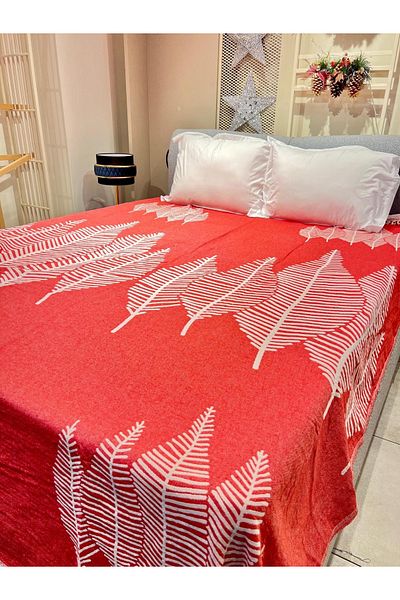 Explore Home Red Cotton and Muslim Bed Essence - Double, Vera